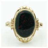 10kt Gold Antique Genuine Unakite Ring