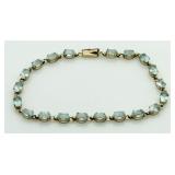 10kt Gold 10.00 ct Blue Topaz Tennis Bracelet