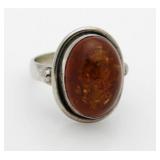 Gorgeous Amber Cabochon Ring