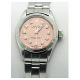 Ladies Oyster Perpetual Pink Diamaond Dial Rolex