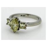 Solid Platinum 1.50 ct Fancy Yellow Diamond Ring