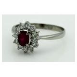 Platinum 2.00 ct Ruby & Diamond Ring