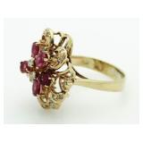 14kt Gold Pink Tourmaline & Diamond Ring