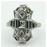 14kt Gold Antique Art Deco Style Diamond Ring