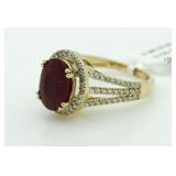 14kt Gold 3.48 ct Ruby & Diamond Ring