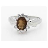 Chocolate & White Zircon Ring