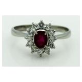 Platinum 2.00 ct Ruby & Diamond Ring