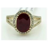 14kt Gold 3.48 ct Ruby & Diamond Ring