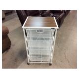 White Wooden Top Metal Opening Shelves