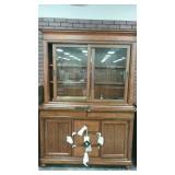 Klaussner china hutch, glass shelves, lighted