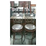 Bar stools, leather seats