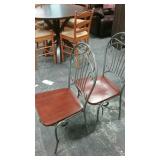 Wood and metal chairs