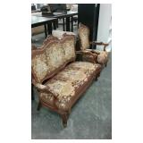 Antique French settee & matching arm chair