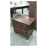 Walnut 2 drawer night stand