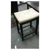 Small leather and wood stool