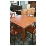 Wood dining table and 4 chairs