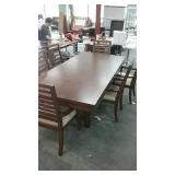 Klaussner dining table and 6 chairs