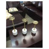 Ashley 3 Pc Marble Candle Holders