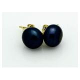 14Kt Gold Tahitian Pearl Earrings