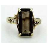 10kt Gold 8.50 ct Smoky Quartz Dinner Ring