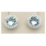 Gorgeous 2.00 ct Blue Topaz Solitaire Earrings