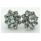 10kt Gold 6.00 ct Blue Topaz Antique Earrings