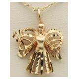 14kt Gold Guardian Angel Pendant Necklace