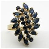 18kt Gold Genuine 2.10 ct Sapphire Estate Ring