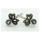 Gorgeous Amethyst Cabochon Earrings