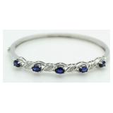 Beautiful 4.00 ct Sapphire & Diamond Cuff Bracelet