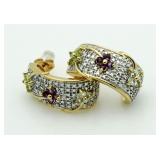 Genuine Gemtone & Diamond Accent Earrings