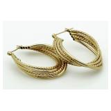 14kt Gold Large Designer Hoop Earrings