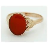 14kt Gold Red Jasper Antique Estate Ring