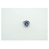 Oval 4.50 ct Tanzanite & White Sapphire Ring