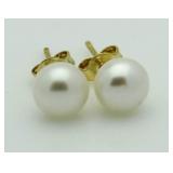 14Kt Gold Pearl Earrings