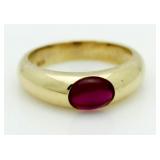 18kt Gold Pink Tourmaline Estate Ring