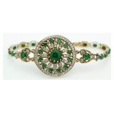 Elegant 11.88 ct Emerald Wagon Wheel Bracelet