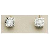 10kt Gold 1/2 ct Diamond Solitaire Earrings