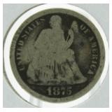 1875 Carson City Seated Liberty Dime