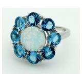 Opal & Blue Topaz 6.40 ct Dinner Ring