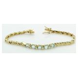 Stunning Blue Topaz Tennis Bracelet