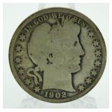 1902 Barber Silver Half Dollar