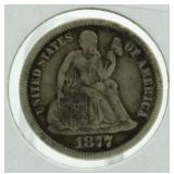 1877 Carson City Seated Liberty Silver Dime