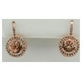 Round 4.00 ct Morganite Designer Earrings