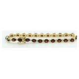 Stunning 8.50 ct Garnet & Diamond Accent Bracelet