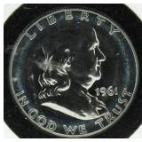 1961 Proof Franklin Silver Half Dollar