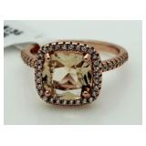 Cushion Cut 3.25 ct Morganite Designer Ring