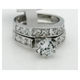 Brilliant 2.50 ct White Topaz 2 Pc Bridal Set