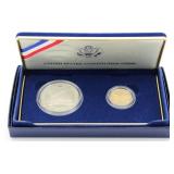 1987 Constitution 1/4 oz Gold & 1 oz Silver Commem