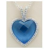 Heart Shape Blue Topaz Pendant